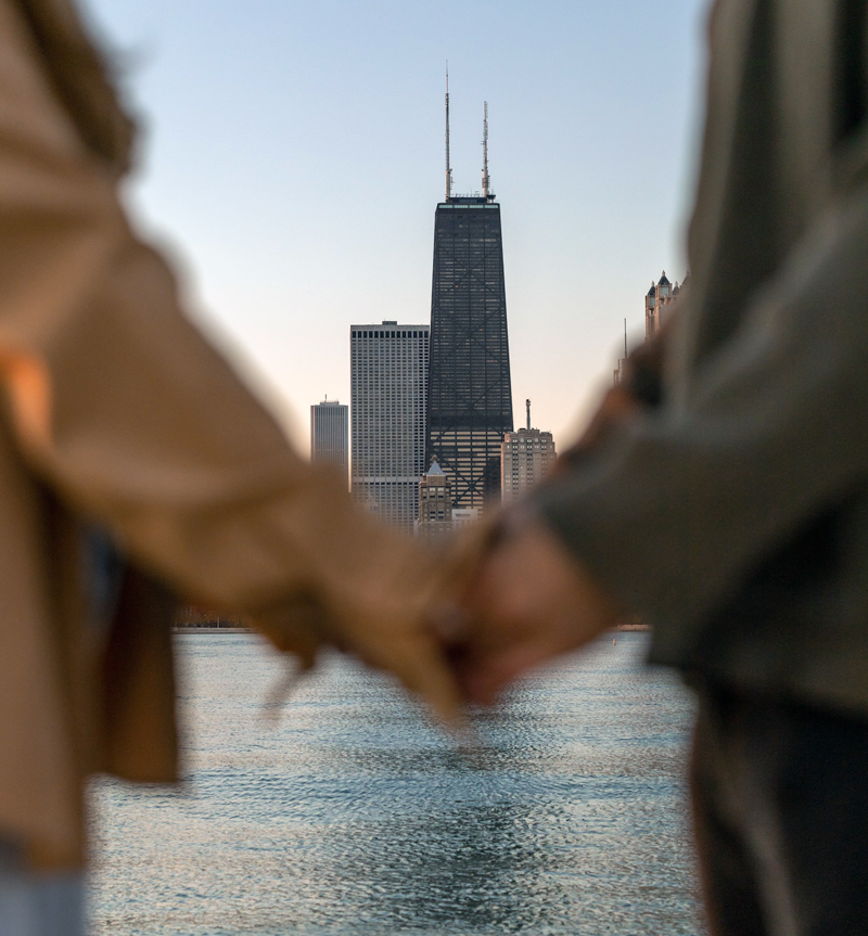 Relationship and Couples Coaching Relationship and Couples Coaching with two people holding hands with Chicago cityscape in background